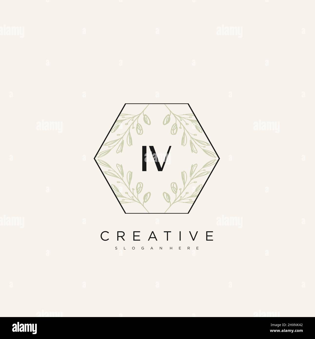 IV Initial Letter Flower Logo Template Vector premium vector Stock Vector