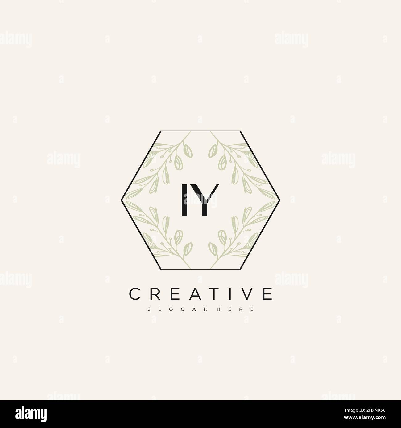 IY Initial Letter Flower Logo Template Vector premium vector Stock Vector