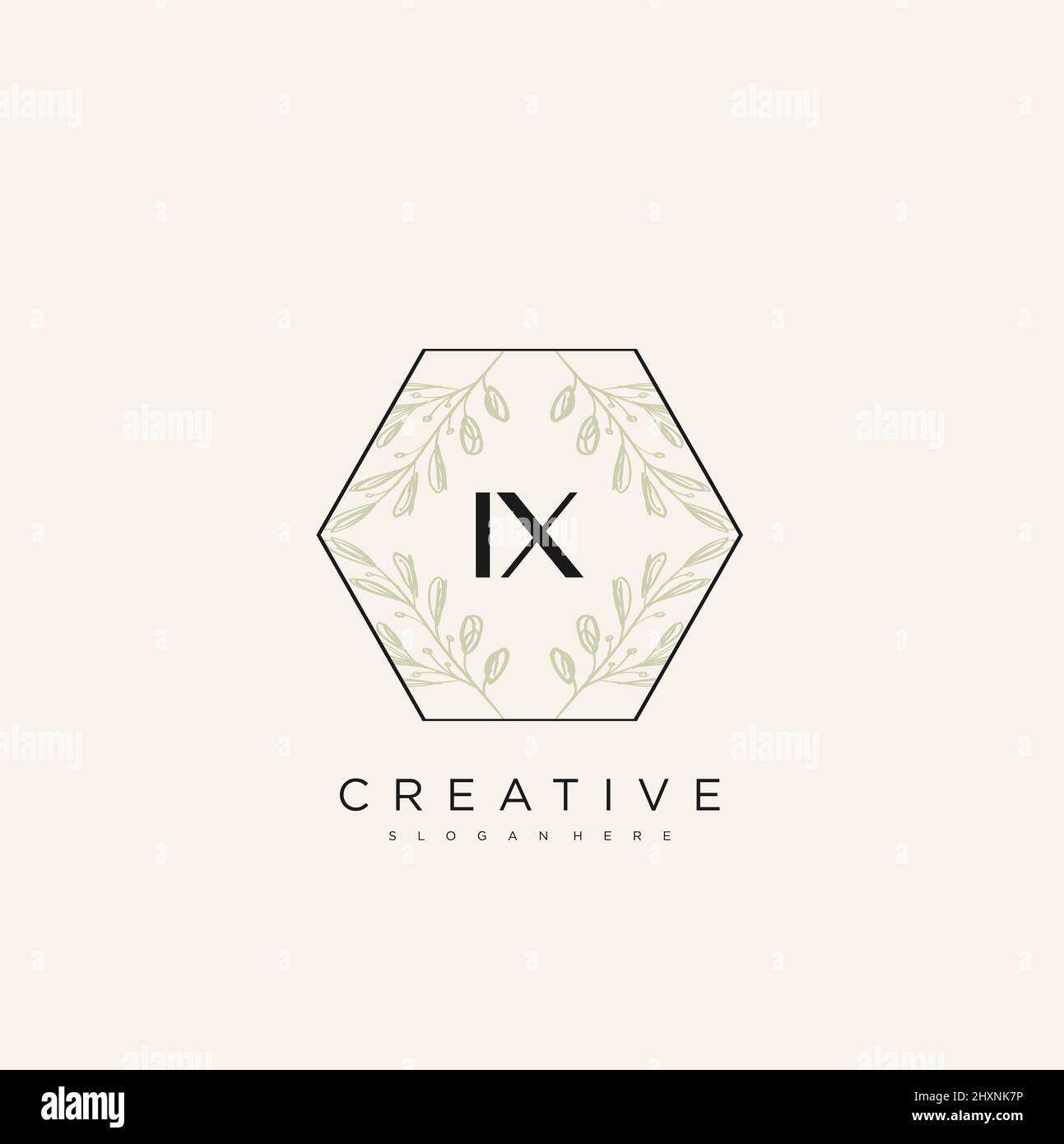 IX Initial Letter Flower Logo Template Vector premium vector Stock Vector
