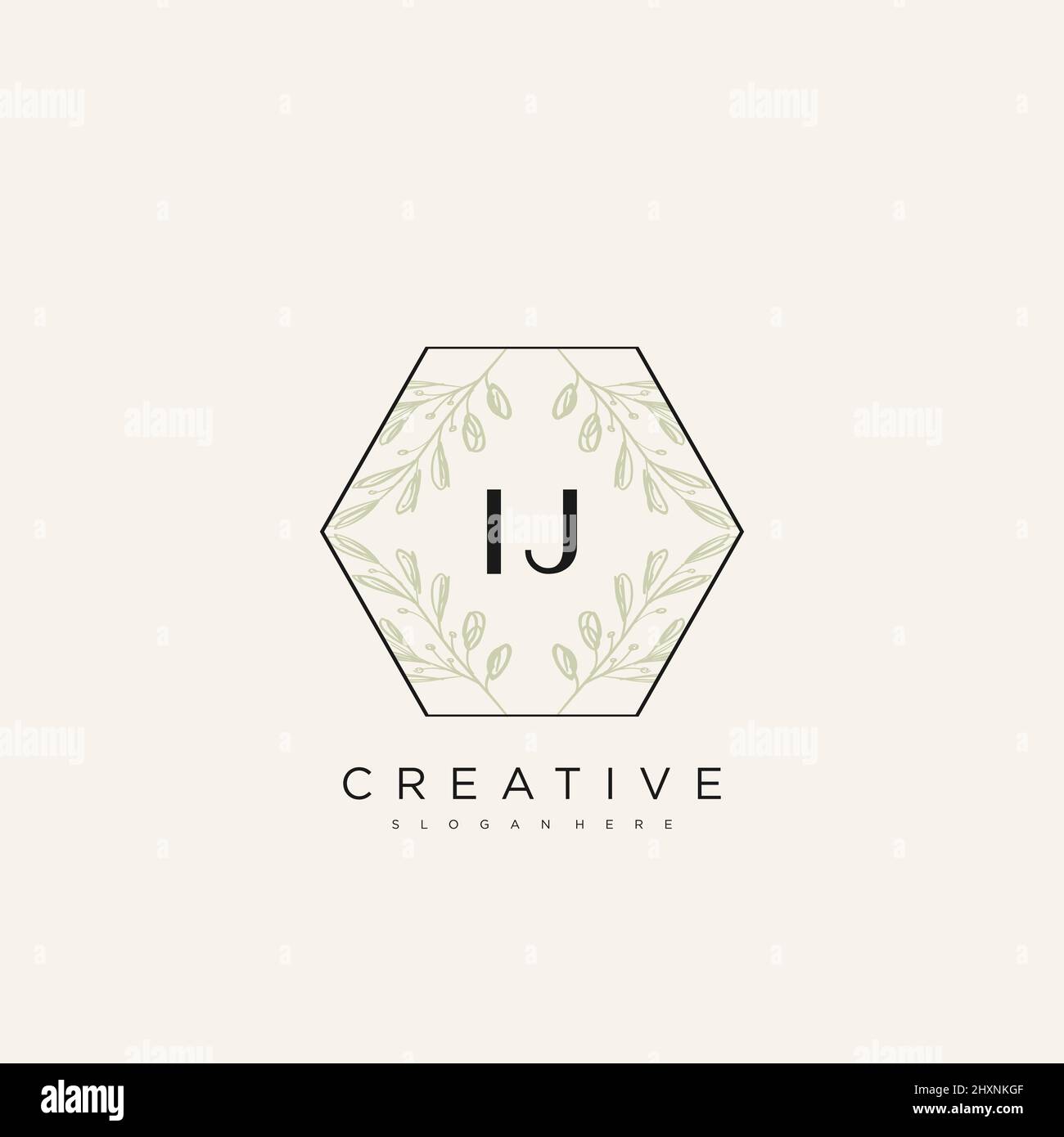 IJ Initial Letter Flower Logo Template Vector premium vector Stock Vector