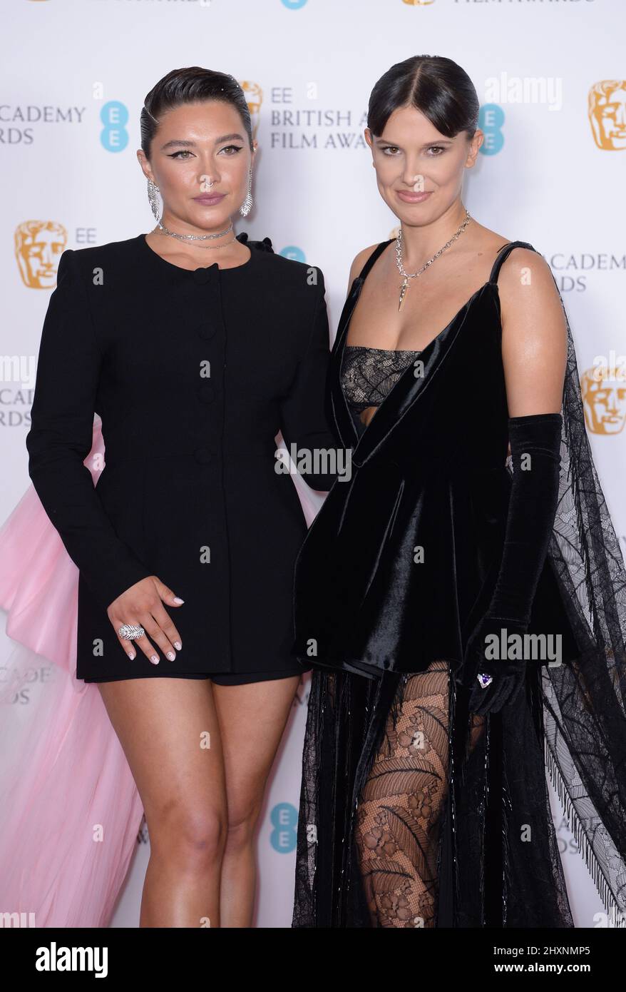 London, UK. March 12th, 2022. Florence Pugh and Millie Bobby Brown