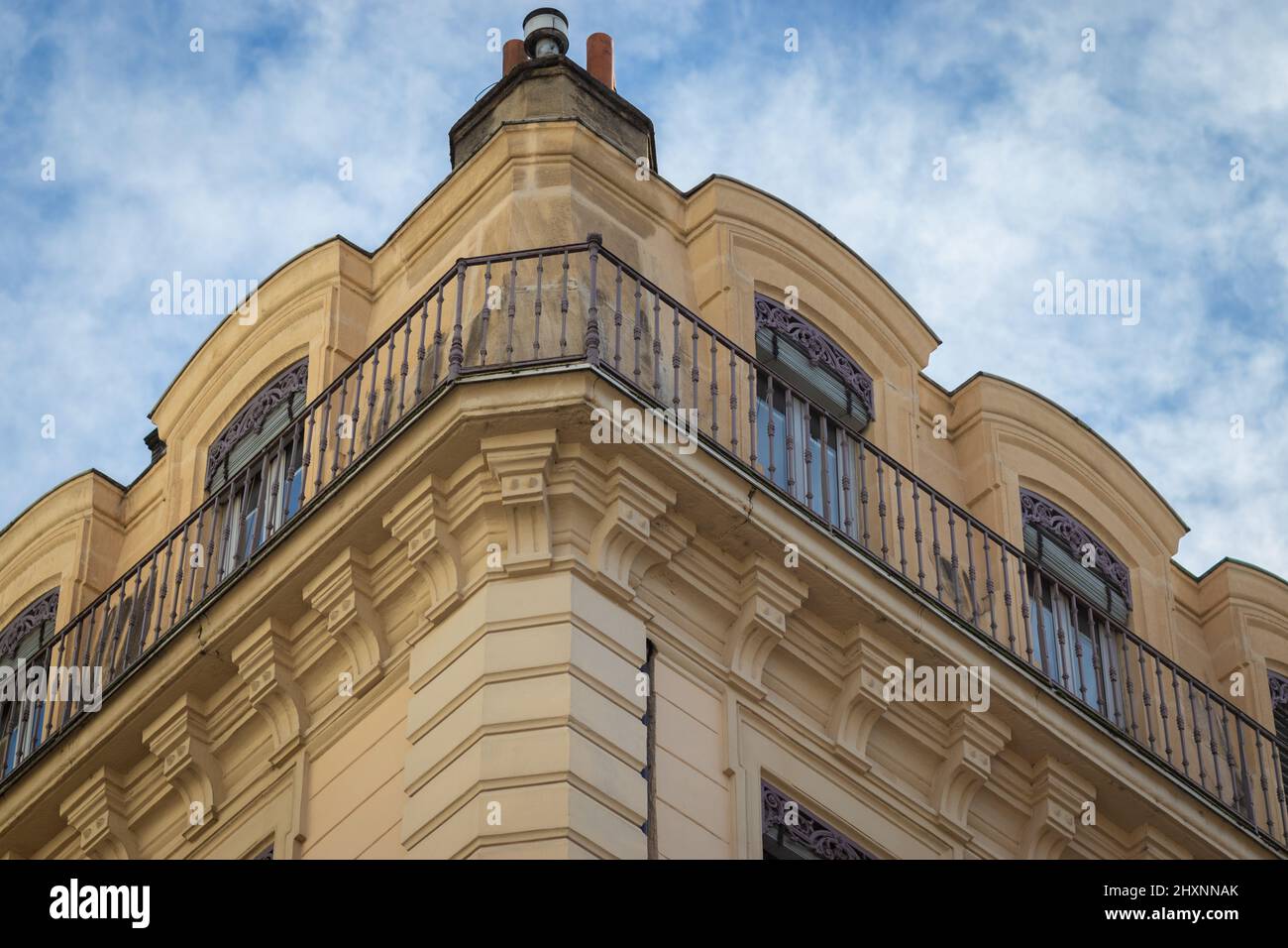 A beautiful building decorated in the old city of Lyon - France Stock Photo