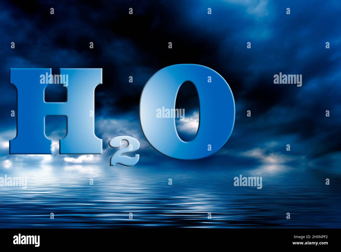 H2O water formula concept Stock Photo