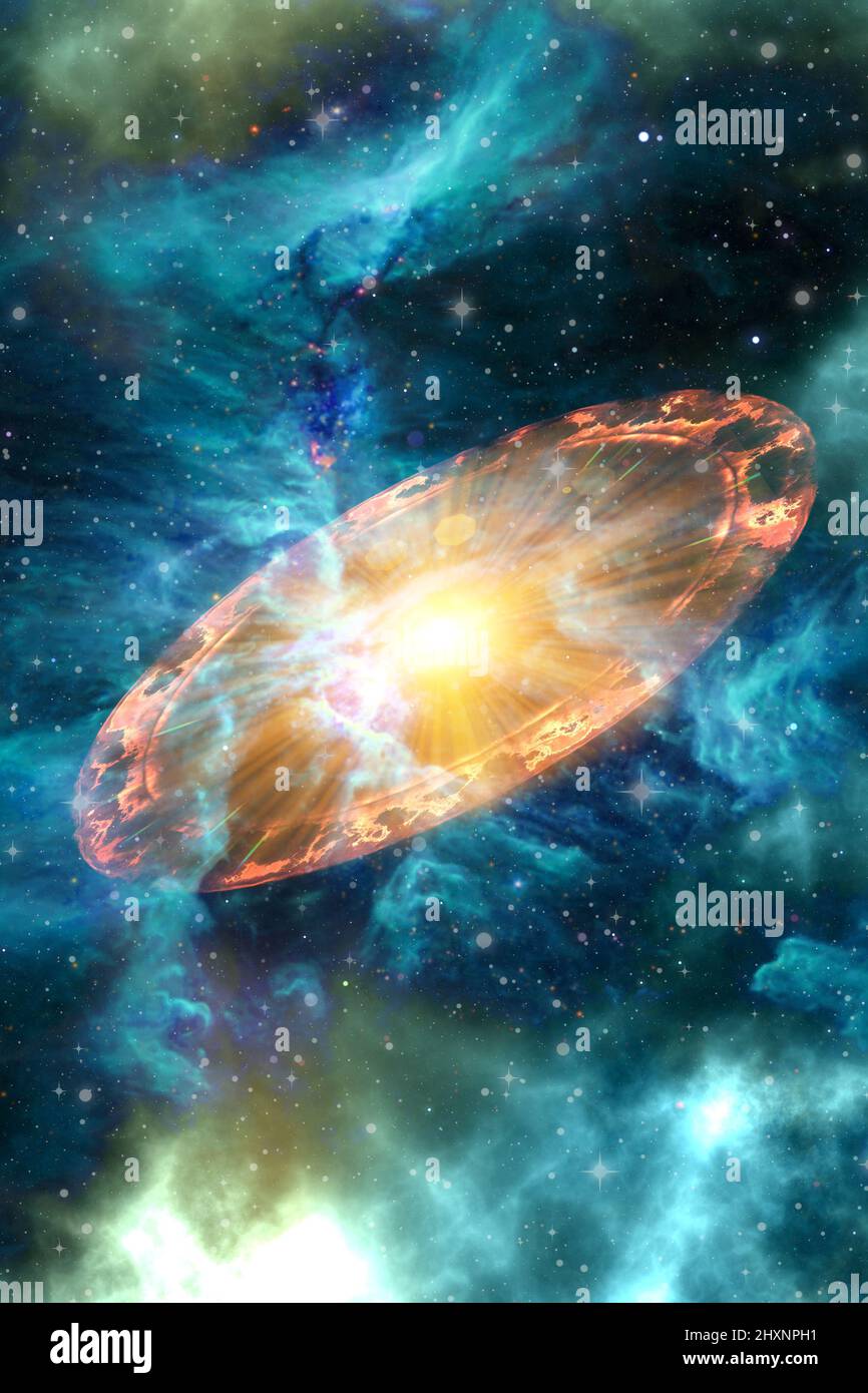 explosion of a supernova star, illustration Stock Photo