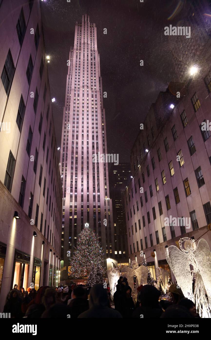 New York Rockefeller Plaza Weihnachten / New York Rockefeller Plaza Christmas Stock