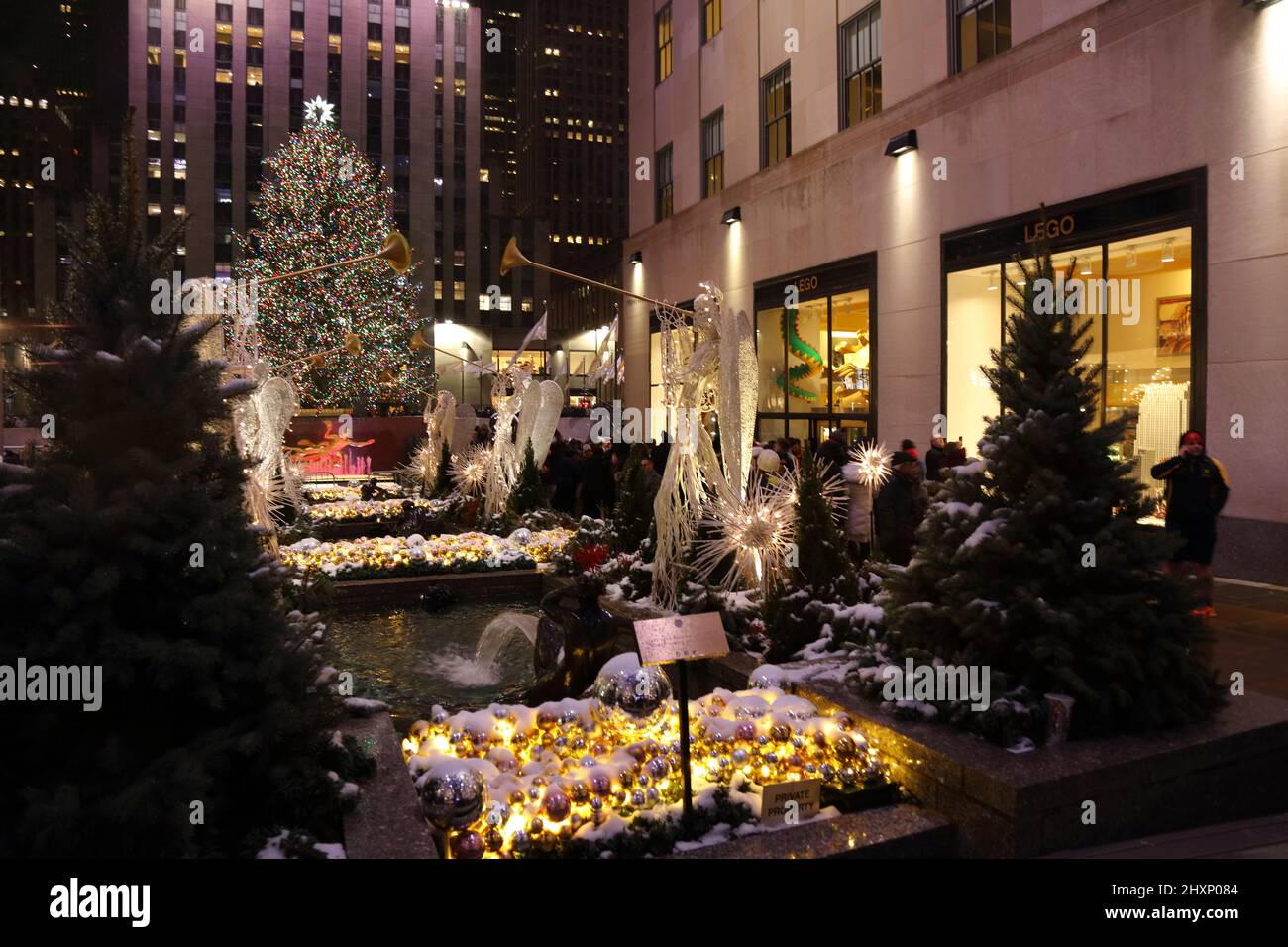 New York Rockefeller Plaza Weihnachten / New York Rockefeller Plaza Christmas Stock