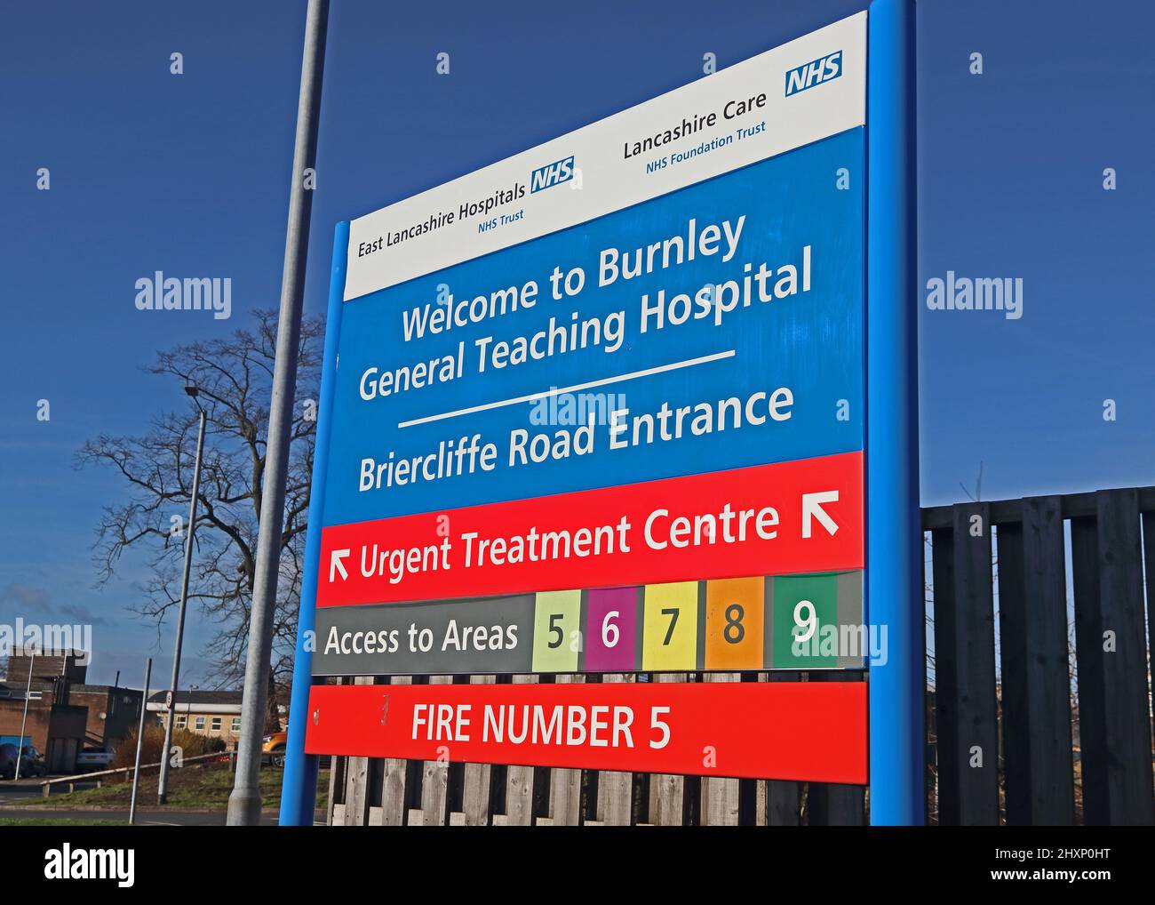Sign at main entrance to Burnley General Hospital Stock Photo Alamy