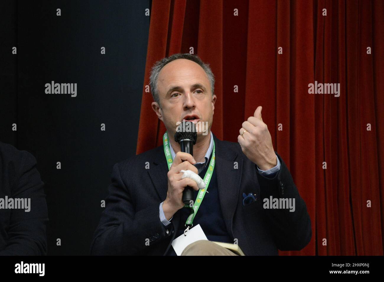 Rome, Italy. 13th Mar, 2022. Ferruccio Sansa, journalist during 'Italy without poisons. No to war', programmatic conference of Europa Verde and the European Green Party Verdi., News in Rome, Italy, March 13 2022 Credit: Independent Photo Agency/Alamy Live News Stock Photo