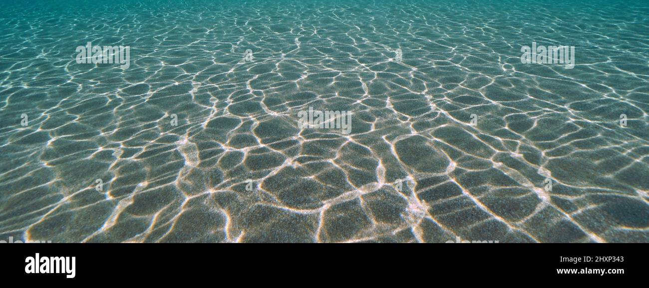 Sand underwater with natural light, sandy ocean floor, eastern Atlantic ocean Stock Photo