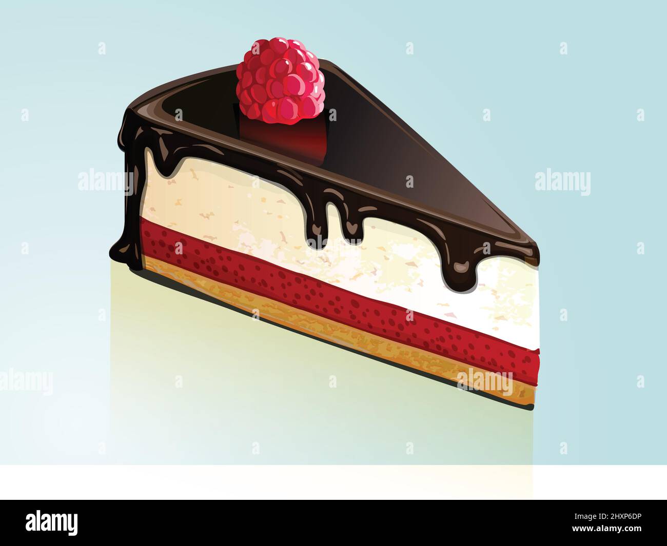 cheese cake vector illustration with rasberry Stock Vector