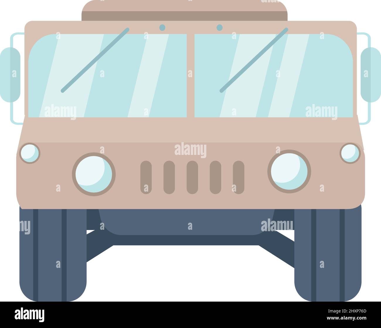 Military truck semi flat color vector object Stock Vector