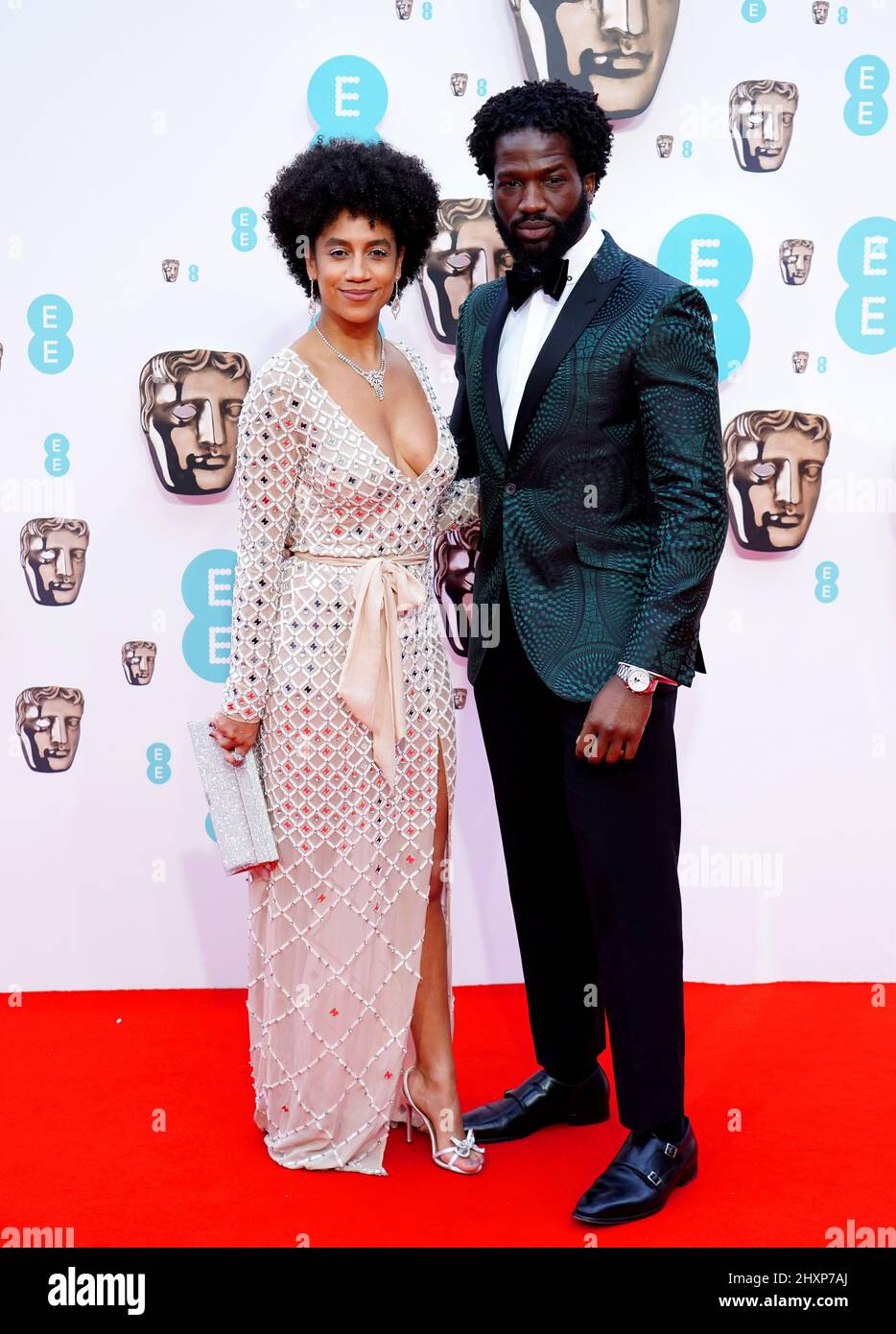 Dominique Tipper and Sope Dirisu attending the 75th British Academy Film Awards held at the