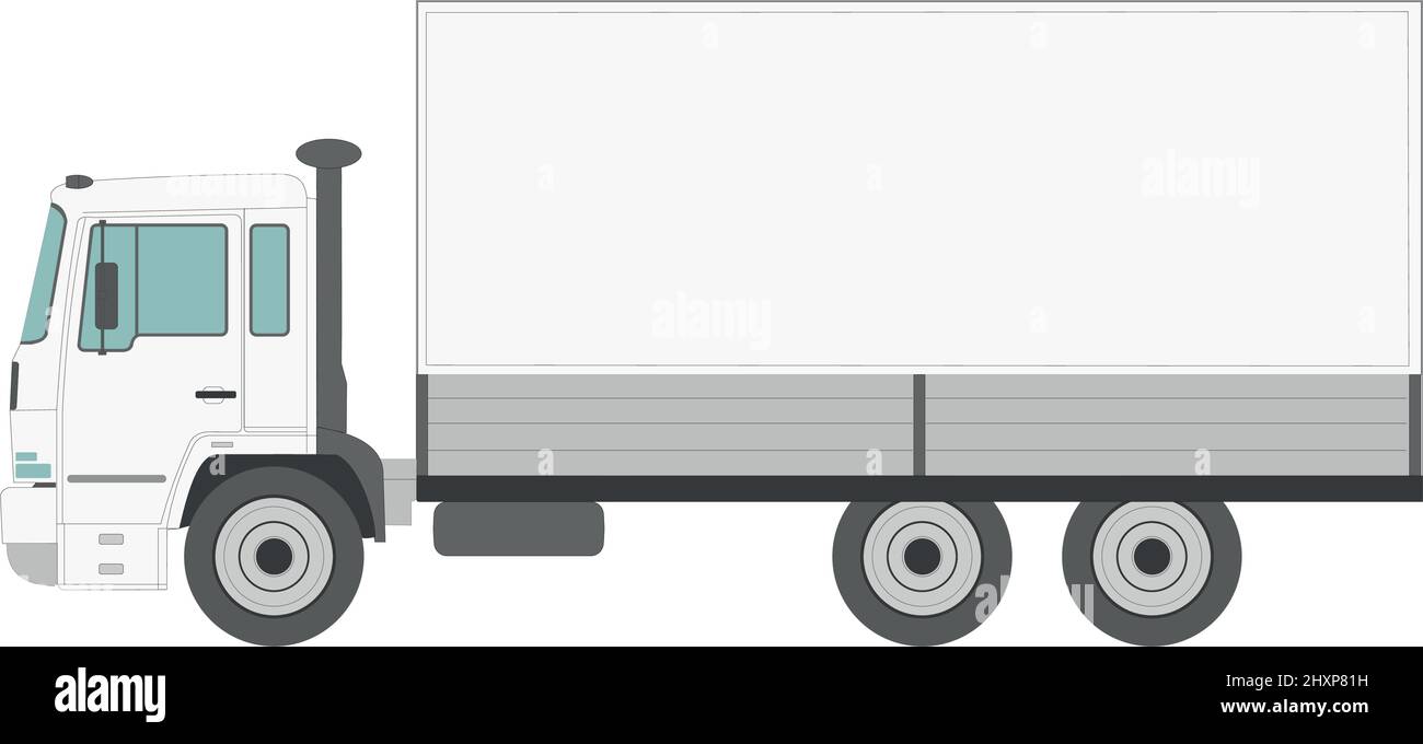 Big white truck on a white background - Vector illustration Stock ...