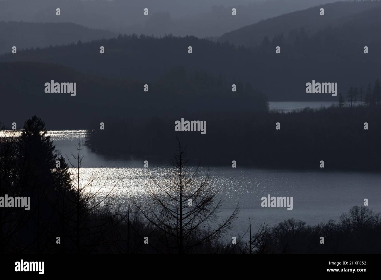 the bigge lake in the sauerland germany in an evening setting Stock Photo