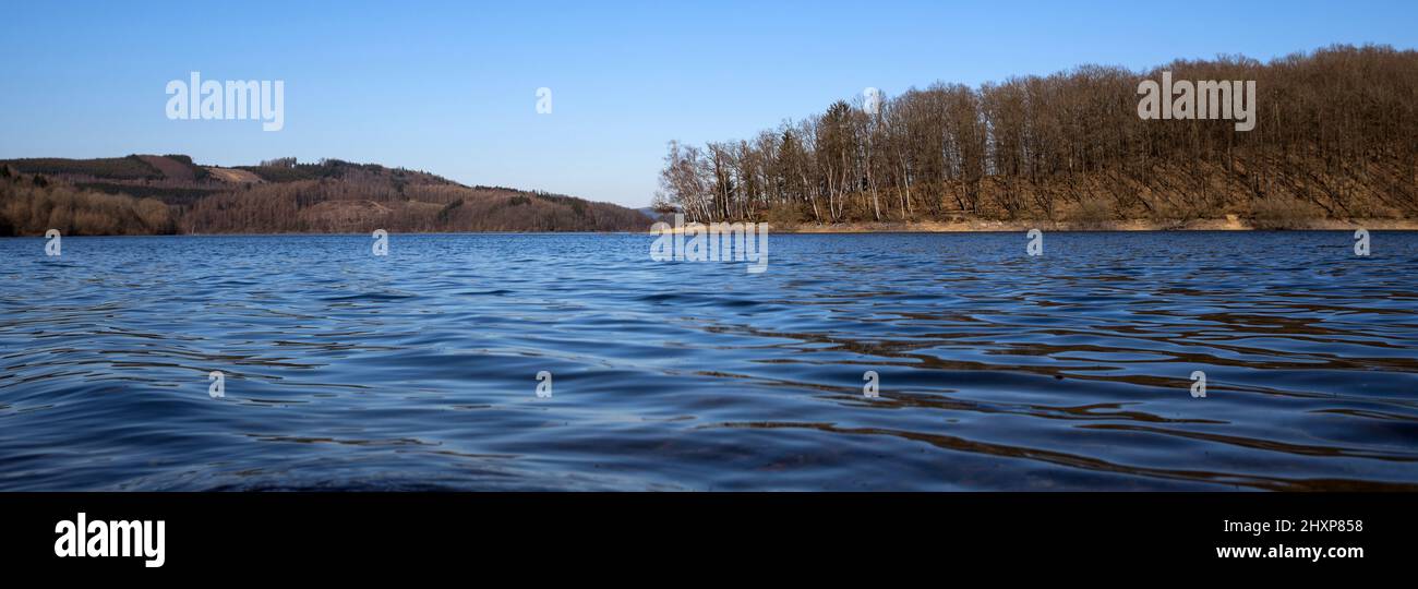 the bigge lake in the sauerland germany panorama Stock Photo
