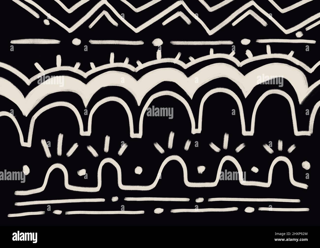Serenity African art pattern in black background, art with abstract art.  Mudcloth creative painting, mellow color. Abstract art for book, cover and  pr Stock Photo - Alamy
