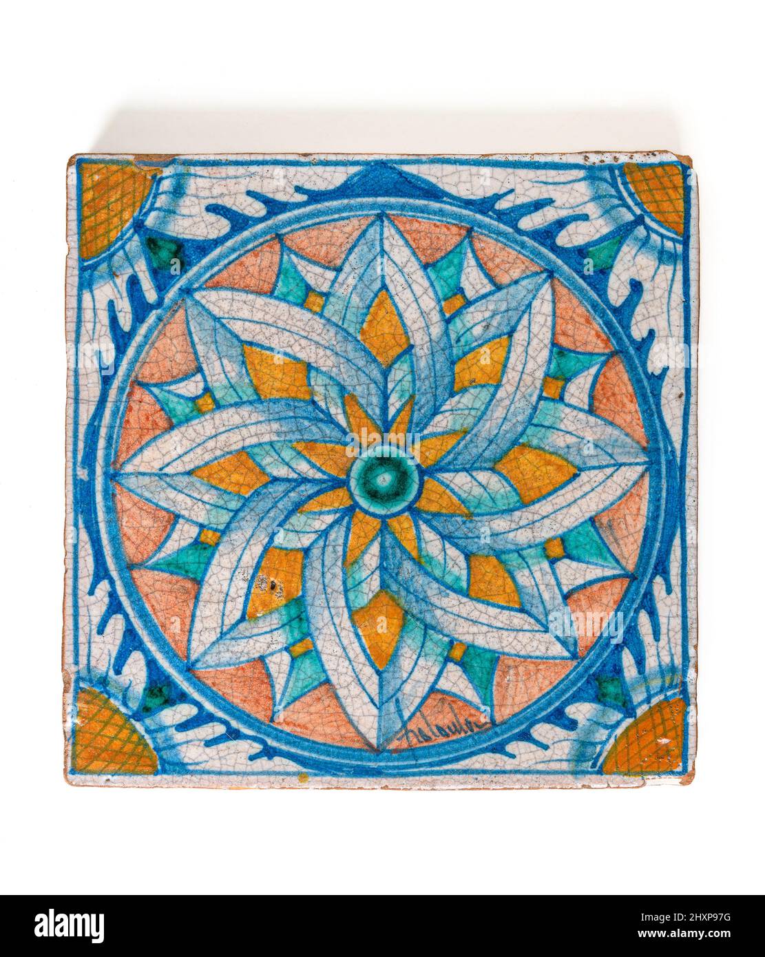 Decorative glazed Italian ceramic tile Stock Photo Alamy