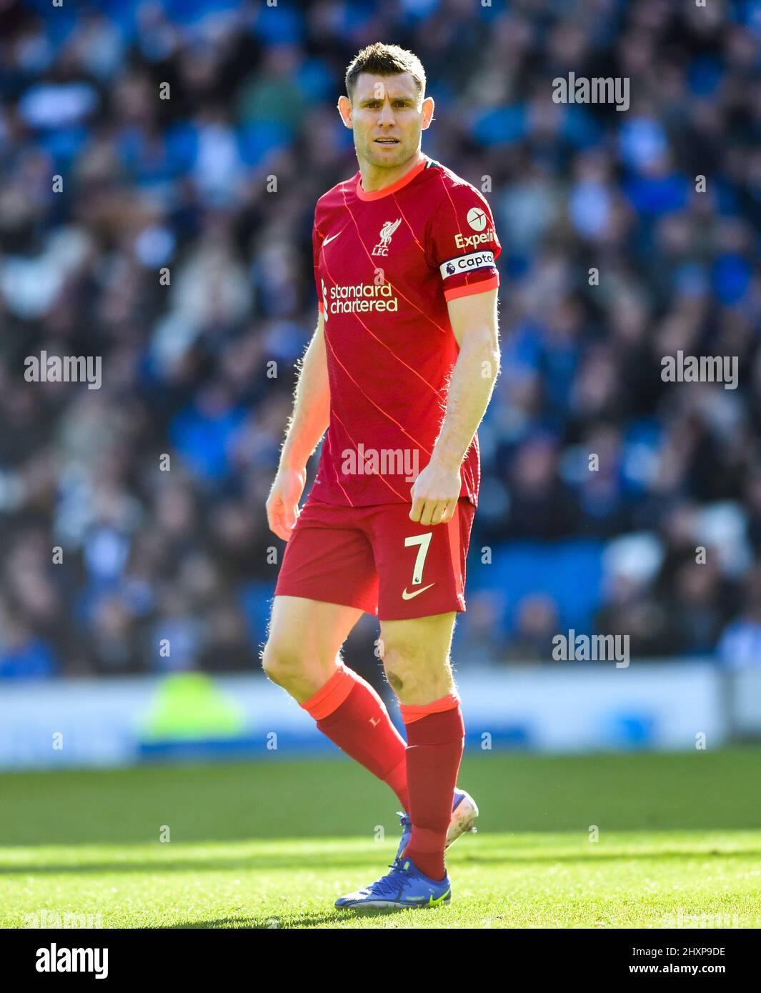 James Milner of Liverpool during the Premier League match between Brighton and Hove Albion and Liverpool at the American Express Stadium  , Brighton , UK - 12th March 2022 Photo Simon Dack/ Telephoto Images.   Editorial use only. No merchandising. For Football images FA and Premier League restrictions apply inc. no internet/mobile usage without FAPL license - for details contact Football Dataco Stock Photo