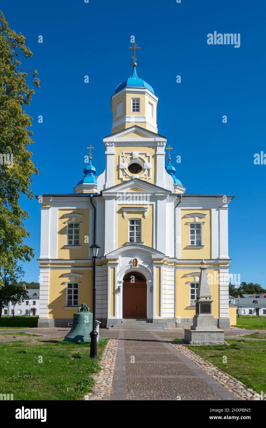 Konevets Island, Cathedral of the Nativity of the Blessed Virgin Mary in the Konevsky Monastery Stock Photo