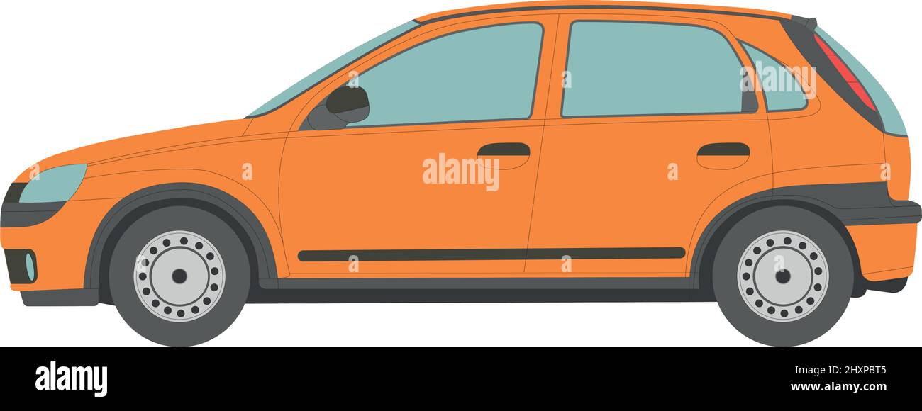 Mini car sedan on white background - Vector illustration Stock Vector