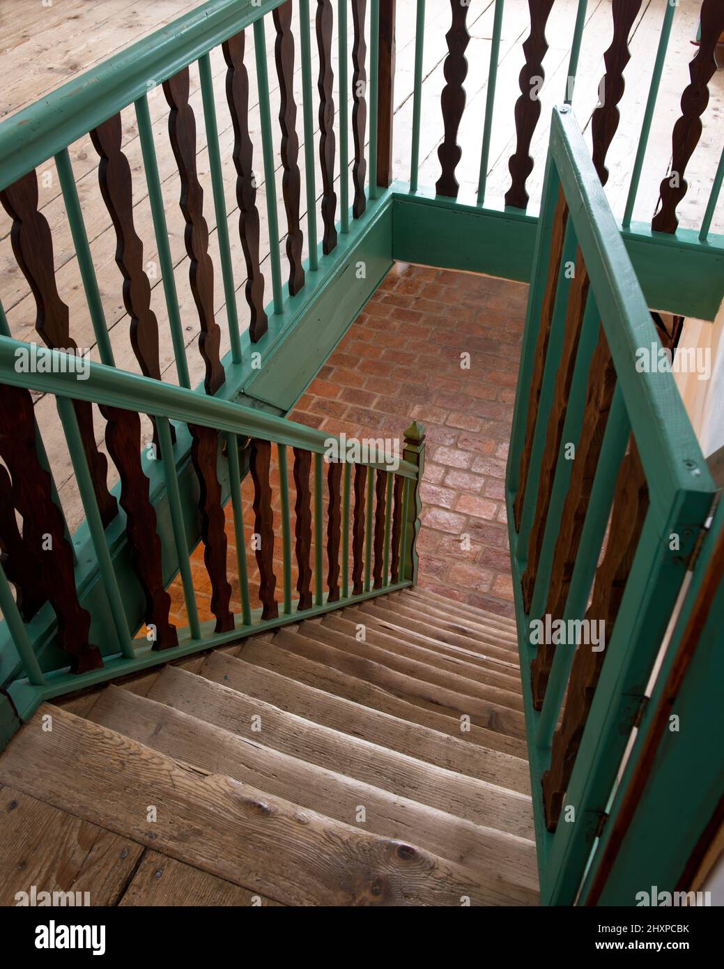 Wooden stair railings hi-res stock photography and images - Alamy