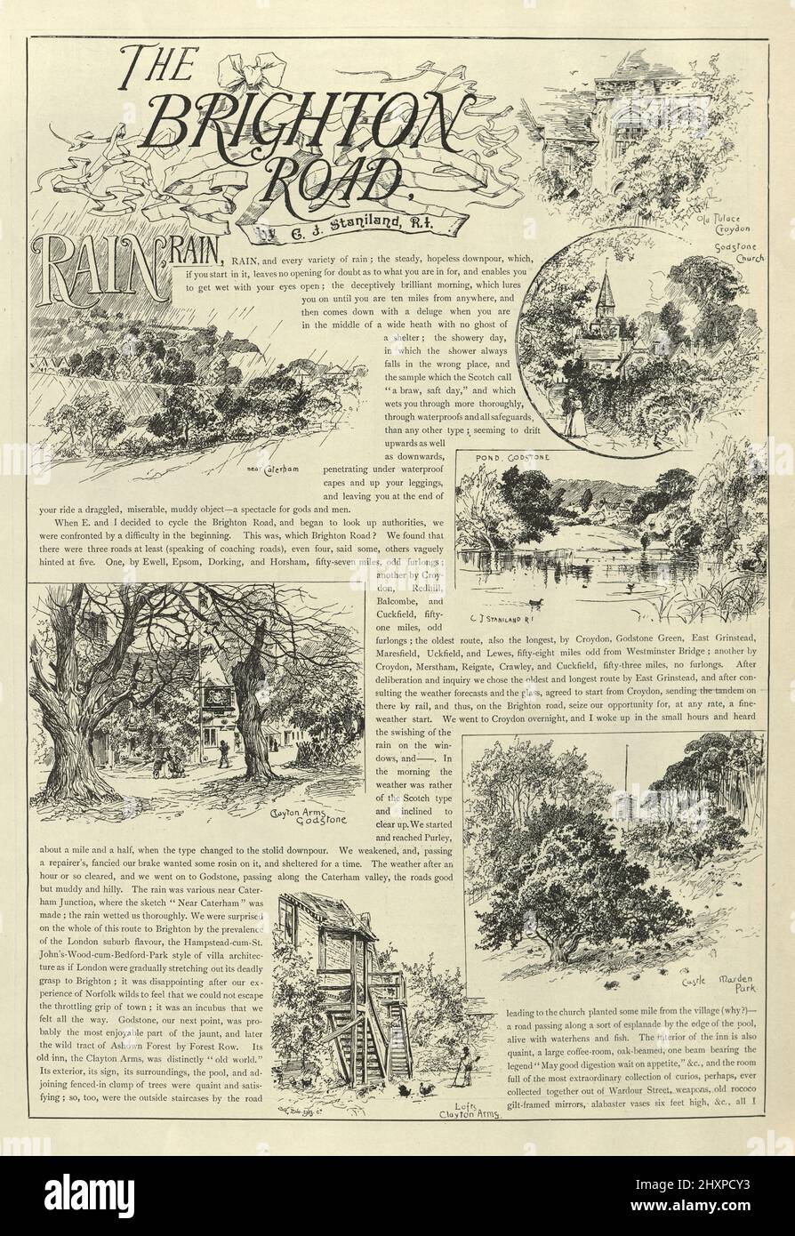 Vintage illustration of Sketches on the Brighton Road by Charles Joseph Staniland, 1895, 19th Century. Part 1 Stock Photo