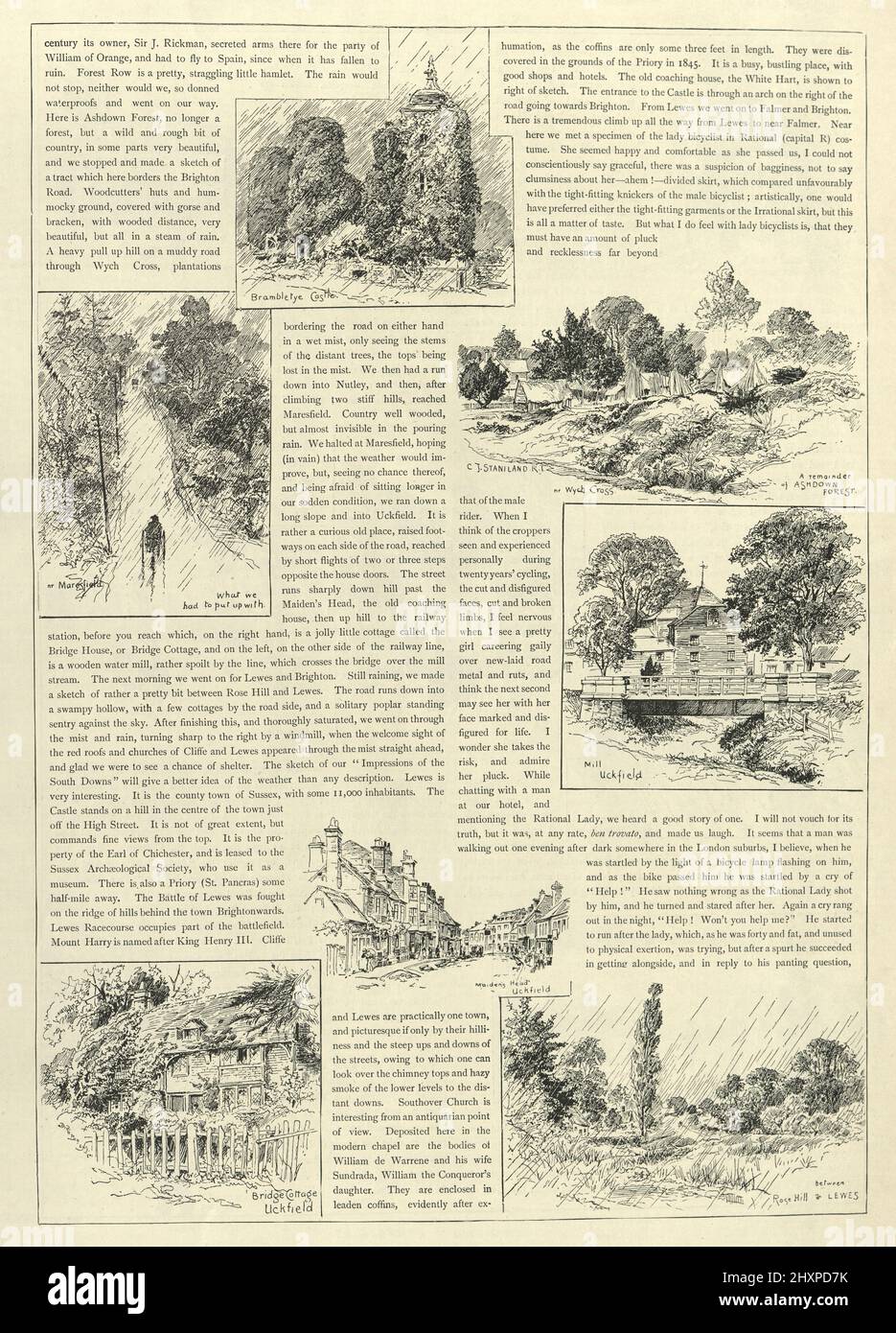Vintage illustration of Sketches on the Brighton Road by Charles Joseph Staniland, 1895, 19th Century, part 3 Stock Photo