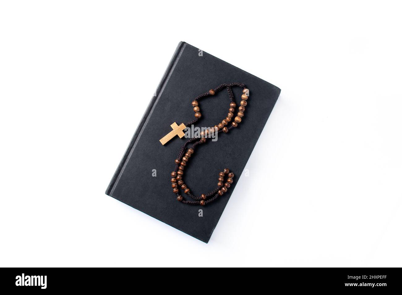 Rosary catholic cross isolated on white background Stock Photo Alamy