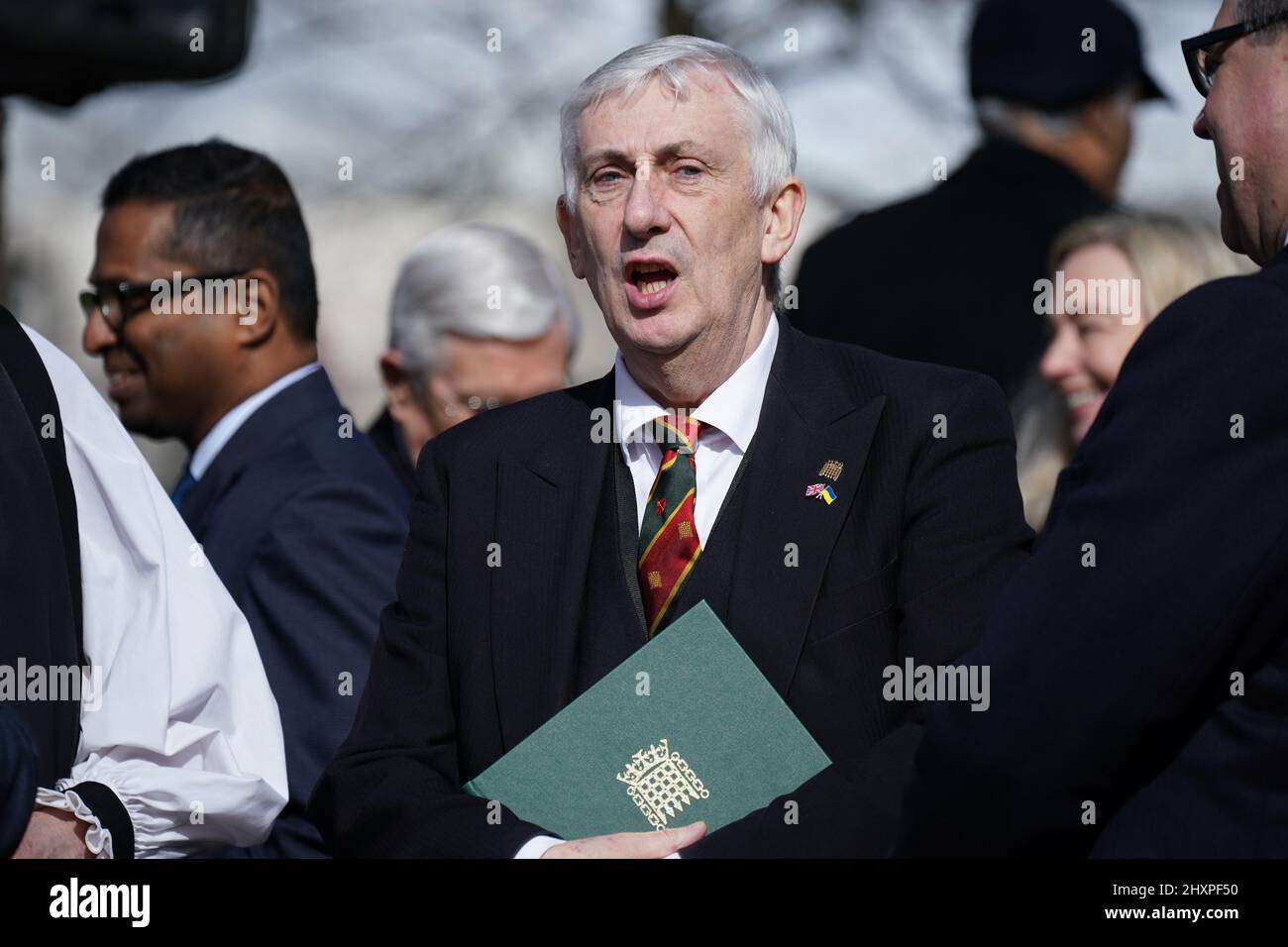 Speaker of the House of Commons Sir Lindsay Hoyle delivering a speech ...