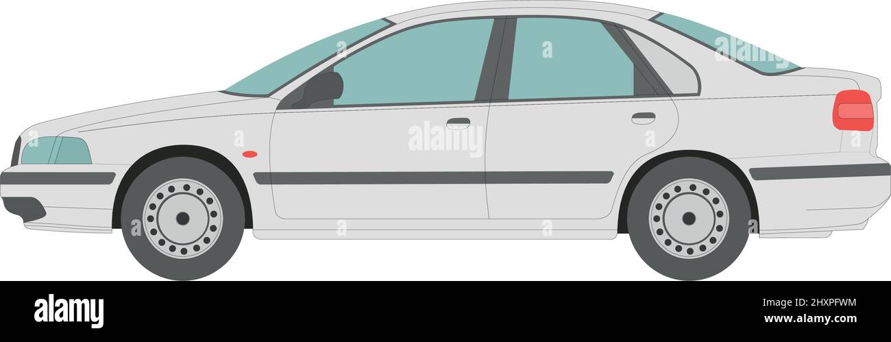 Light modern sedan on a white background - Vector illustration Stock ...