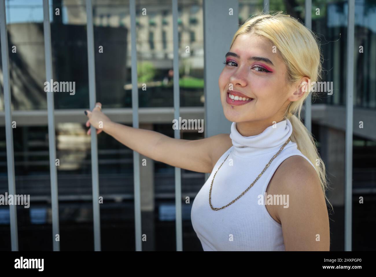 Beautiful latina woman in white hi-res stock photography and images - Alamy