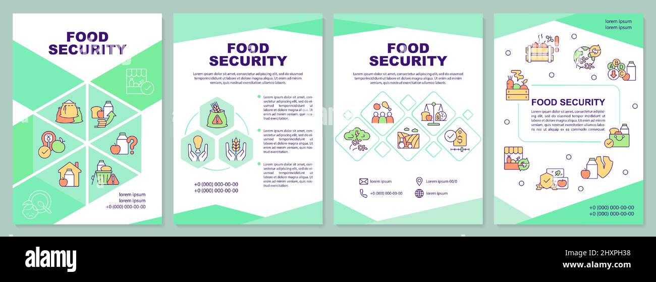Food security brochure template Stock Vector