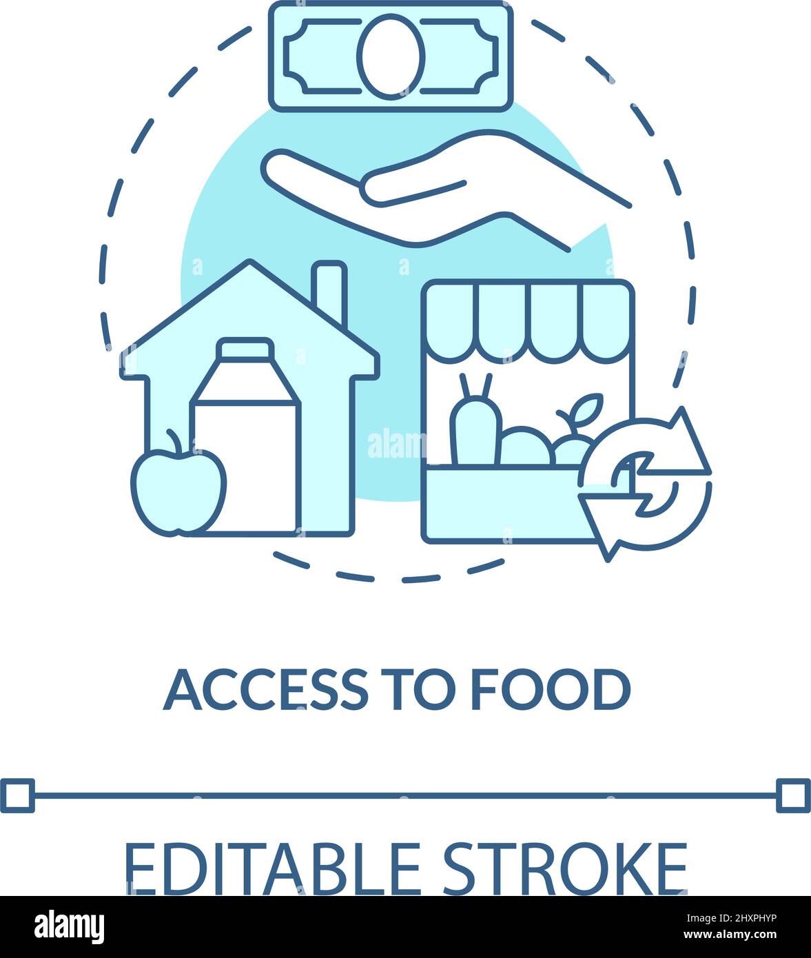 Access to food turquoise concept icon Stock Vector Image & Art - Alamy