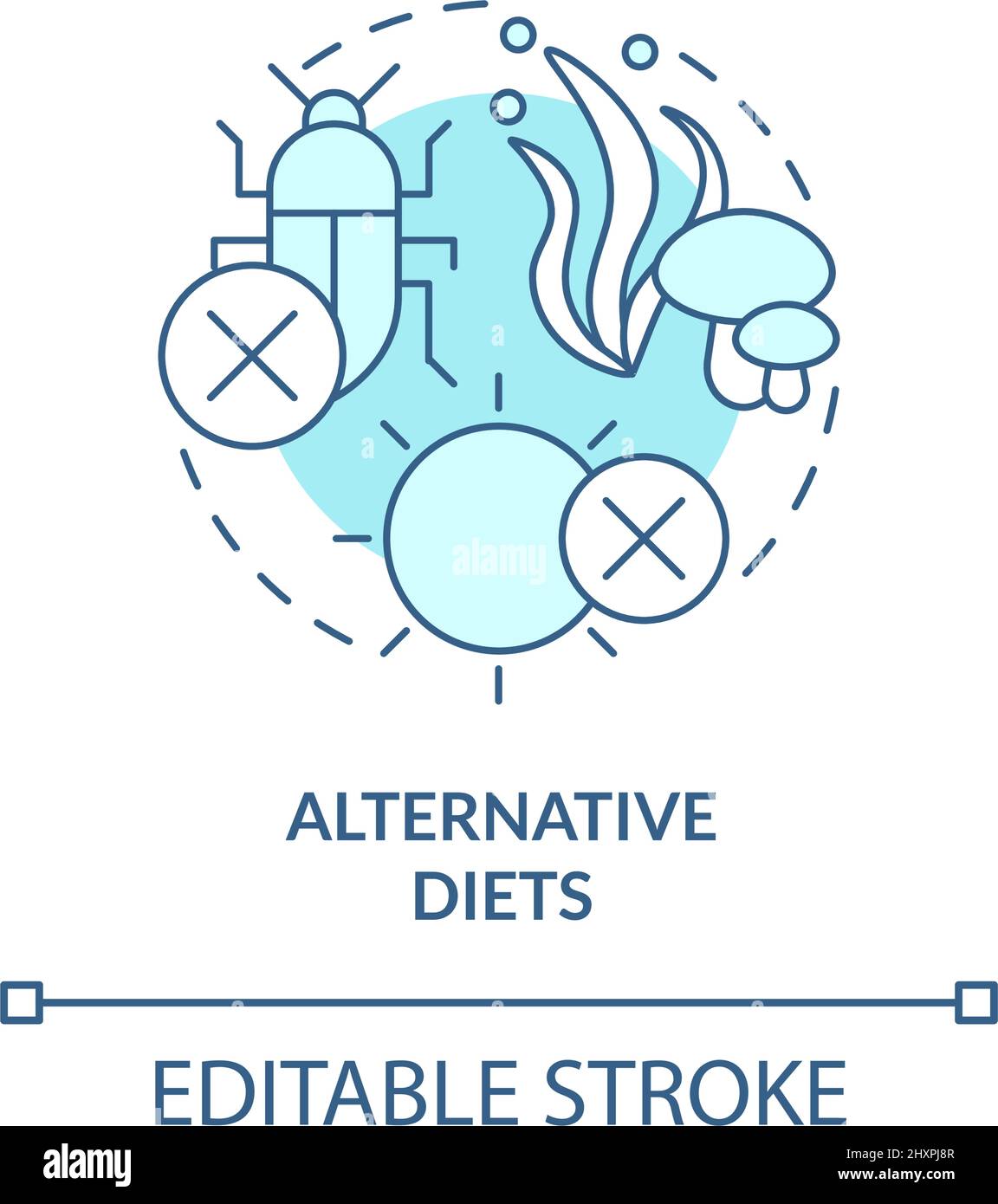 Alternative diets turquoise concept icon Stock Vector