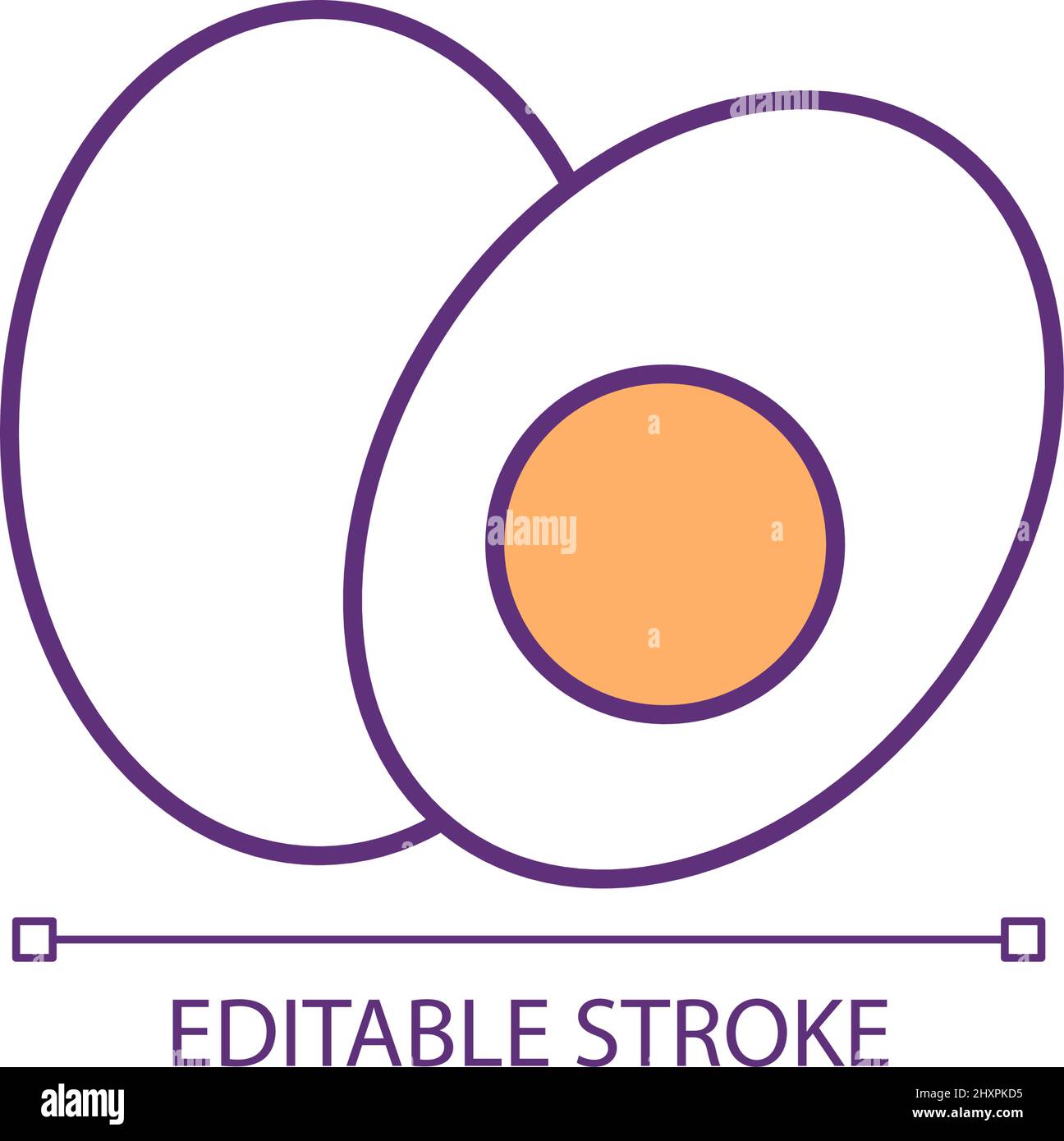 Hard boiled eggs RGB color icon Stock Vector