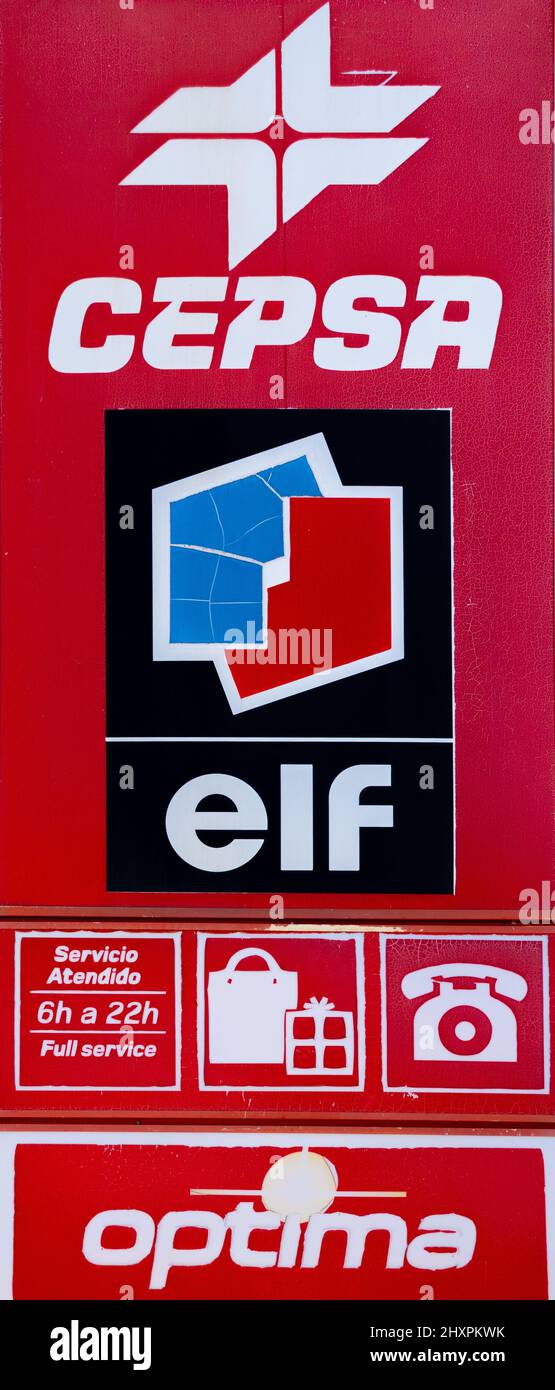 Cepsa Elf Petrol Station Sign Stock Photo