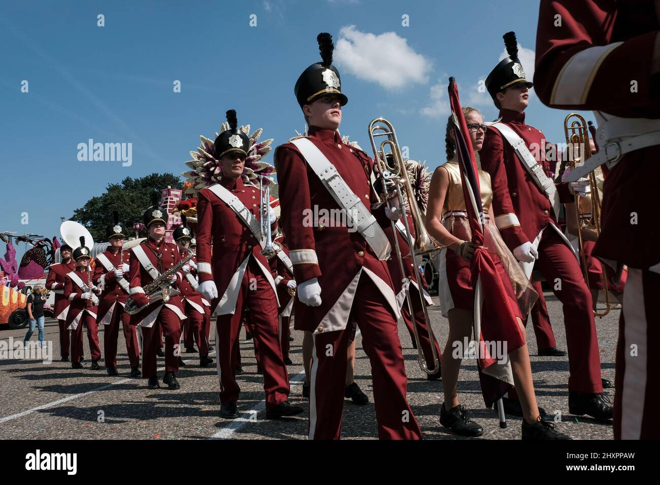 Several music bands take part in the parade Stock Photo