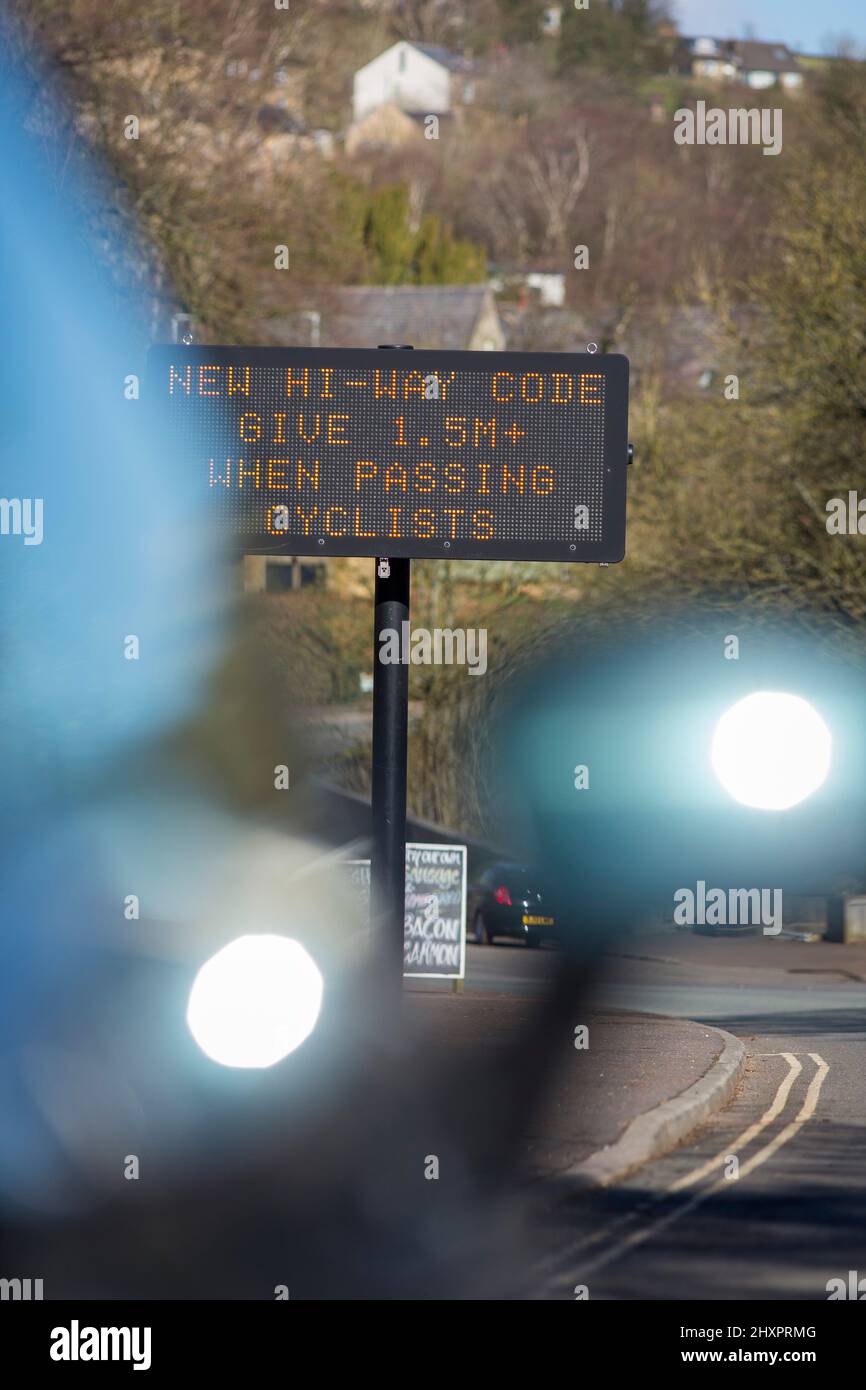 A highways sign on Oldham Road, Ripponden, Calderdale, West Yorkshire