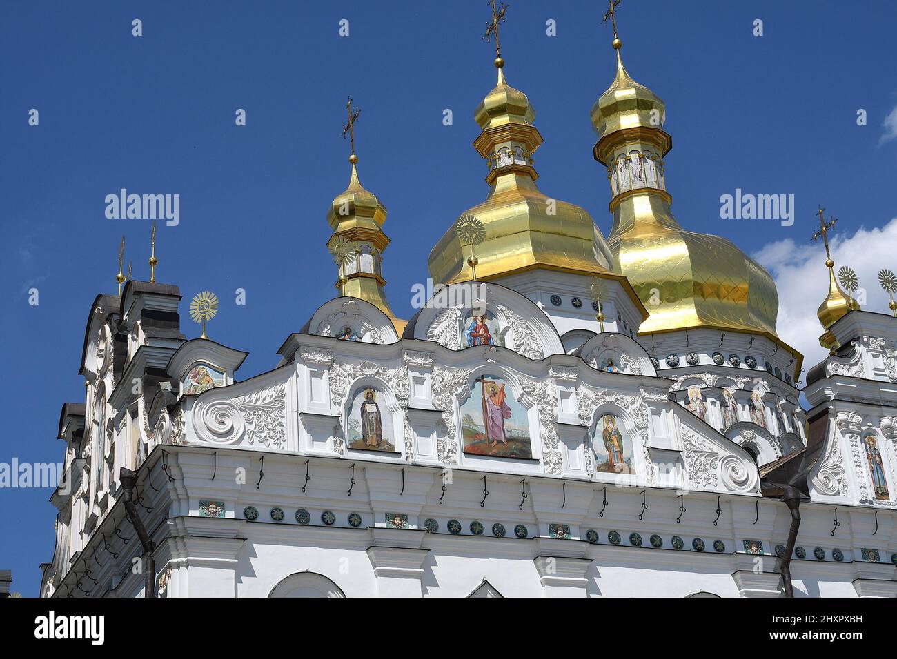RECONSTRUCTED CATHEDRAL OF THE DORMITION, LAVRA, KYIV, UKRAINE. Stock Photo