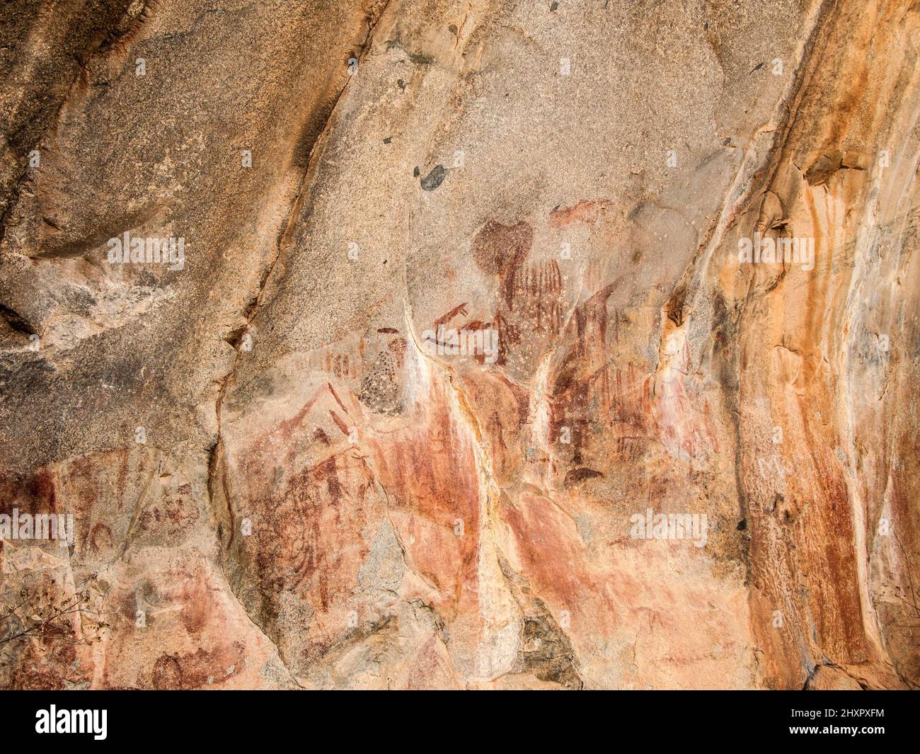 famous rock paintings in Iringa from the native people Stock Photo