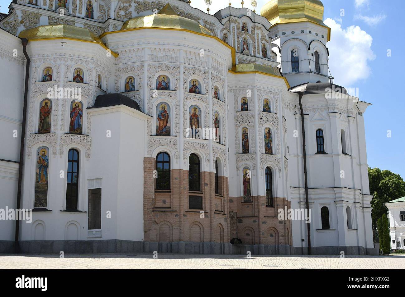 RESTORED DORMITION CHURCH, LAVRA, KYIV, UKRAINE. Stock Photo