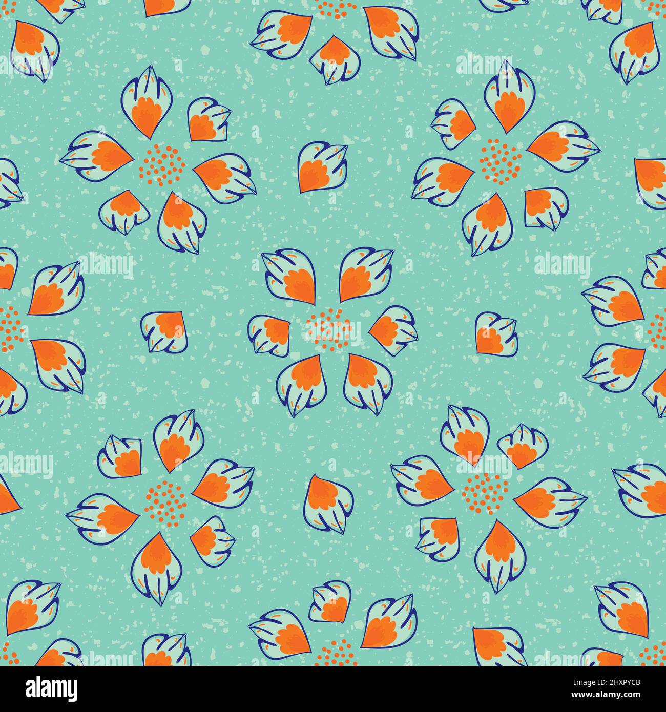 Abstract tropical flowers vector seamless pattern background. Bright ...