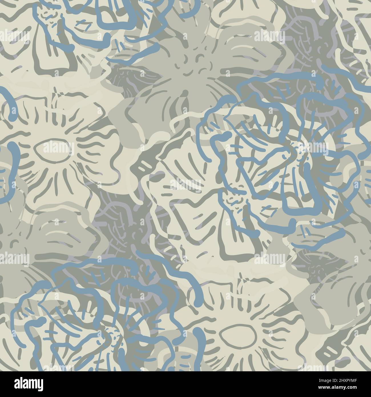 Wild meadow flower seamless vector pattern background. Modern floral ...