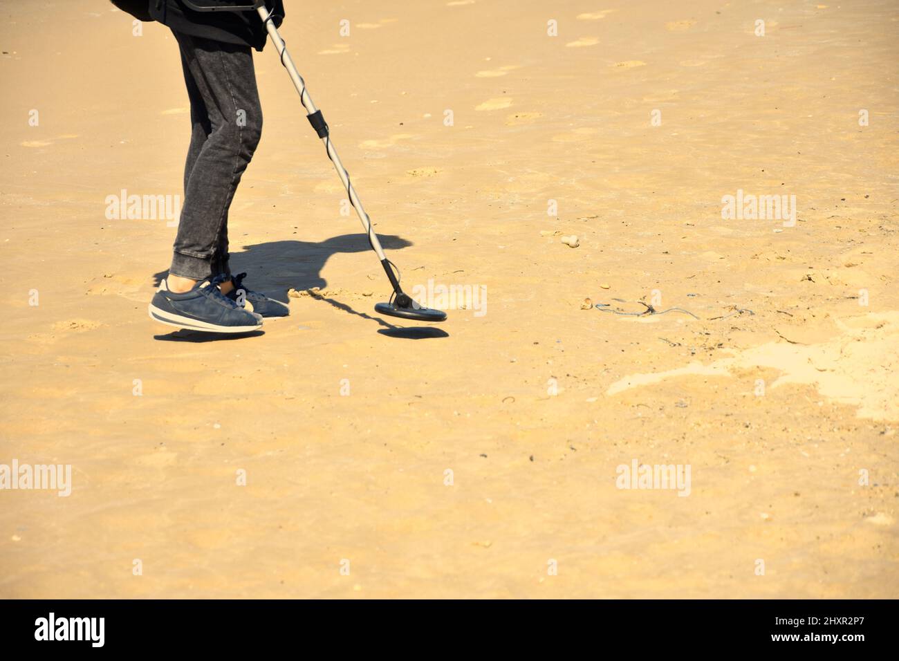 Metal Detector on Beach Stock Photo Alamy