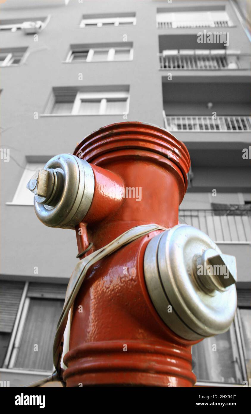 Red Hydrant image in BW format Stock Photo Alamy