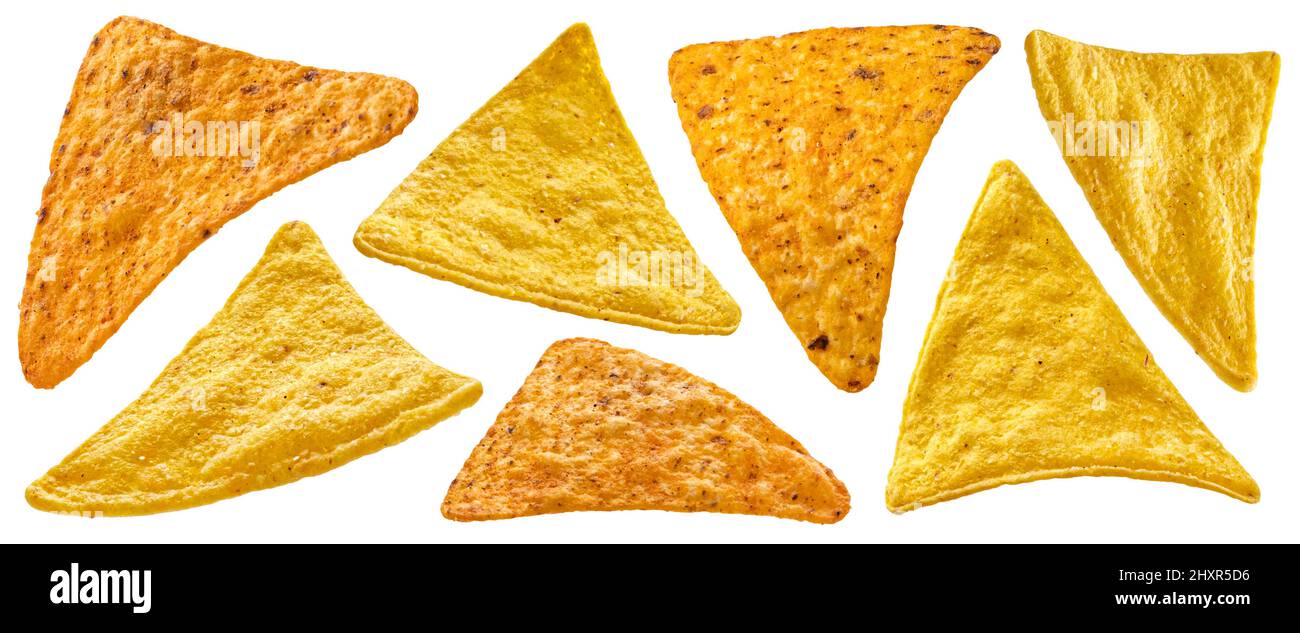 Hot nachos isolated on white background  Stock Photo