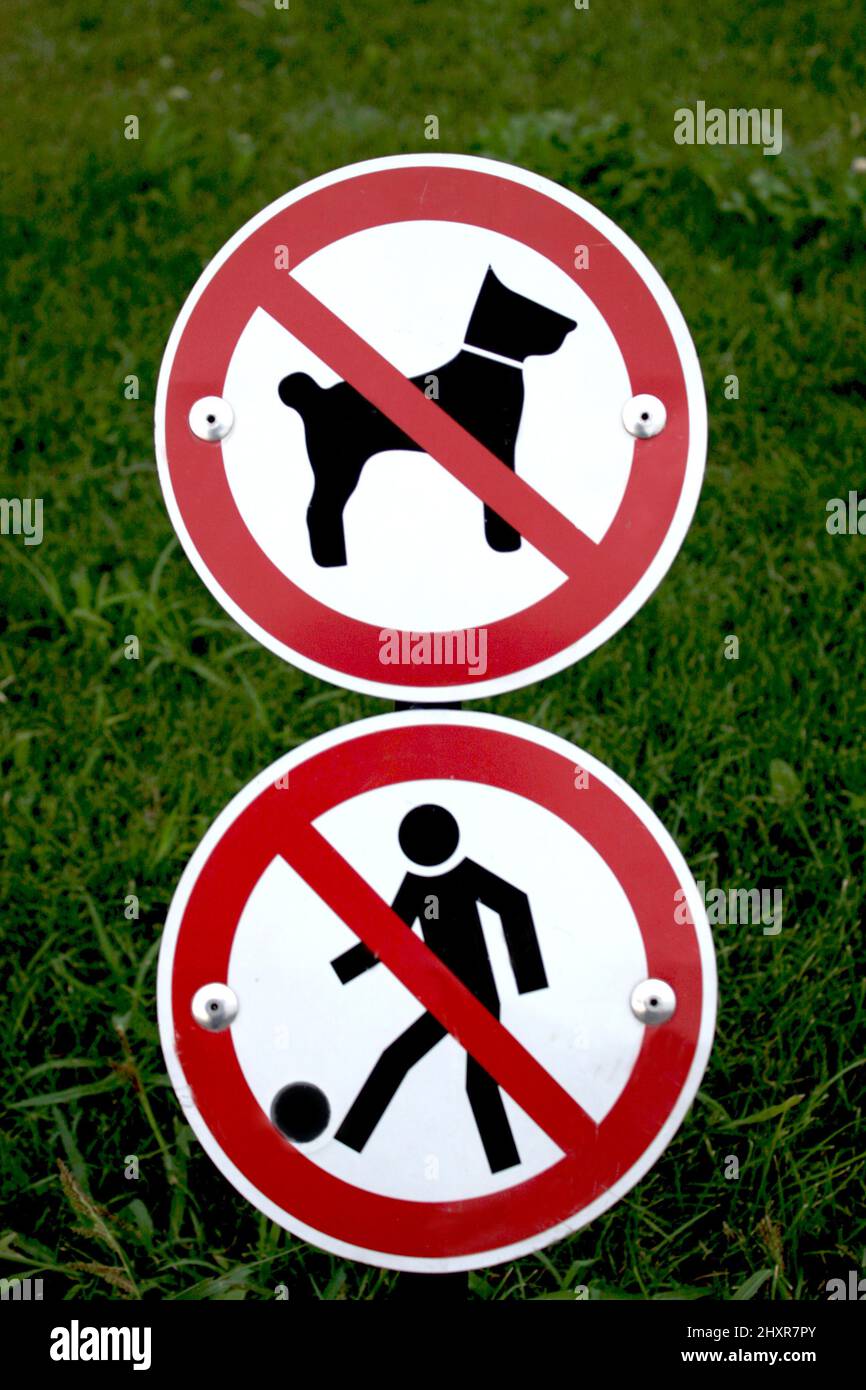 restricted dog and children play area Stock Photo Alamy