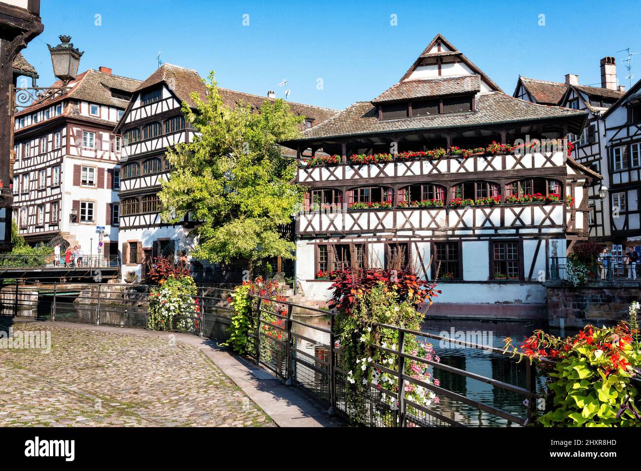 France, Strasbourg, the historic center listed as World Heritage by UNESCO, La Petite France, around the Benjamin Zix square. Stock Photo