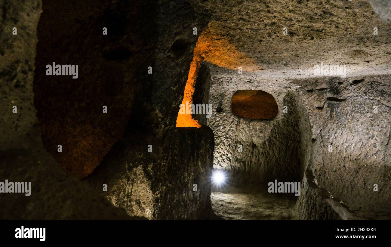 Derinkuyu underground city in Turkey Stock Photo - Alamy