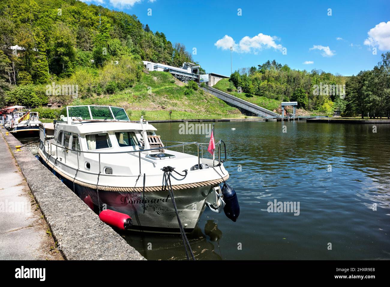 France, Saint-Louis-Artzwiller, the boat elevator on an inclined ramp. Stock Photo
